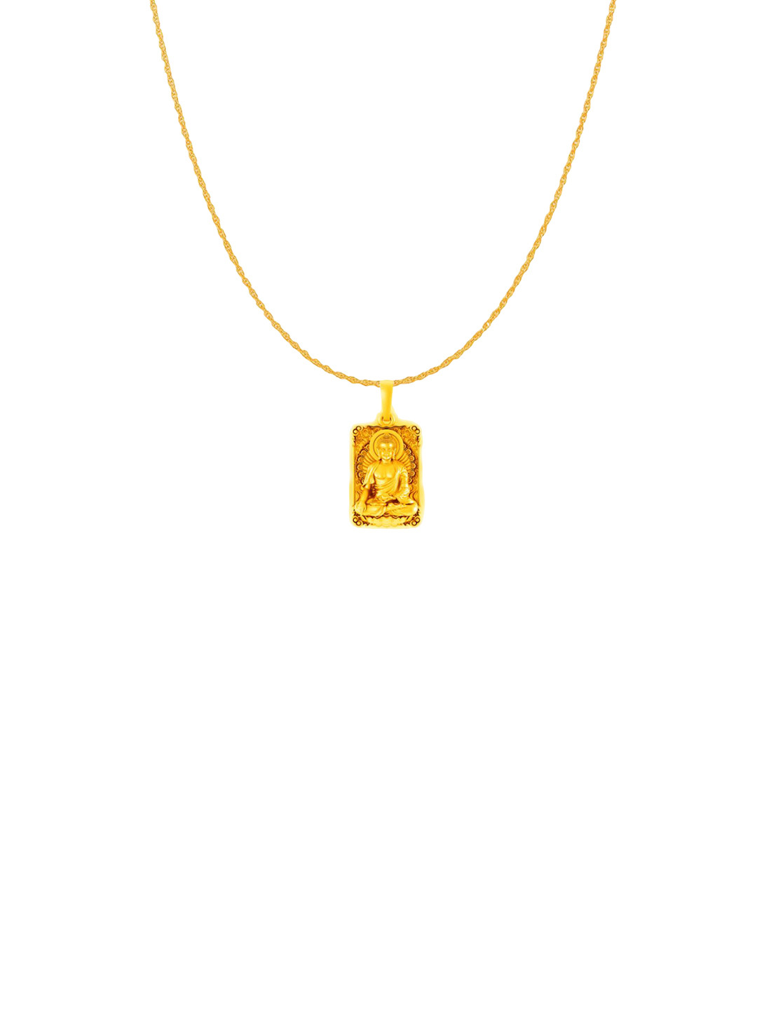 Metronaut 92.5 Sterling Silver 22KT Gold-Plated God Budha Pendant with Rope Chain