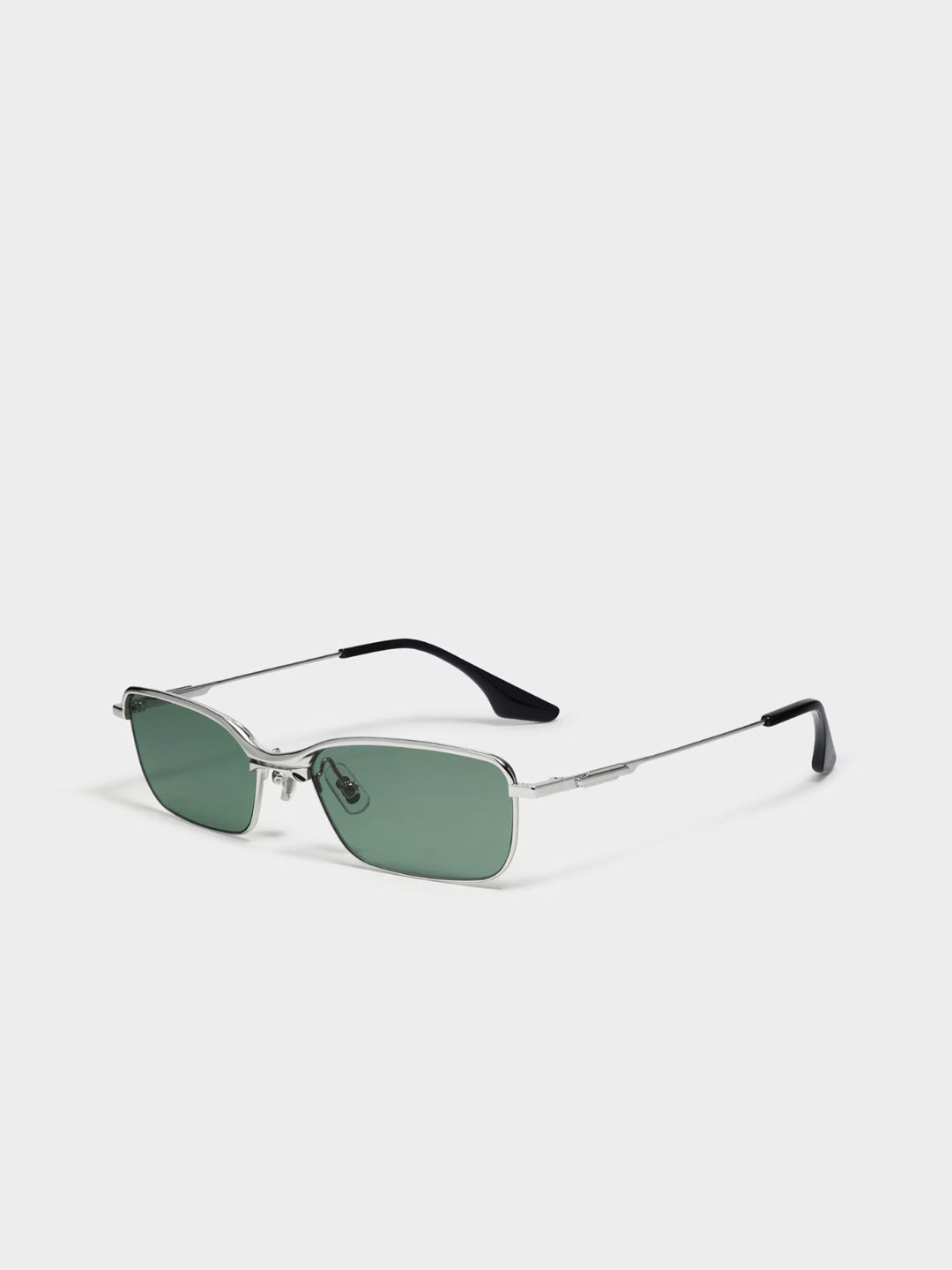 NOTHING ORDINARY Unisex Rectangle Sunglasses with UV Protected Lens PLTGRN001