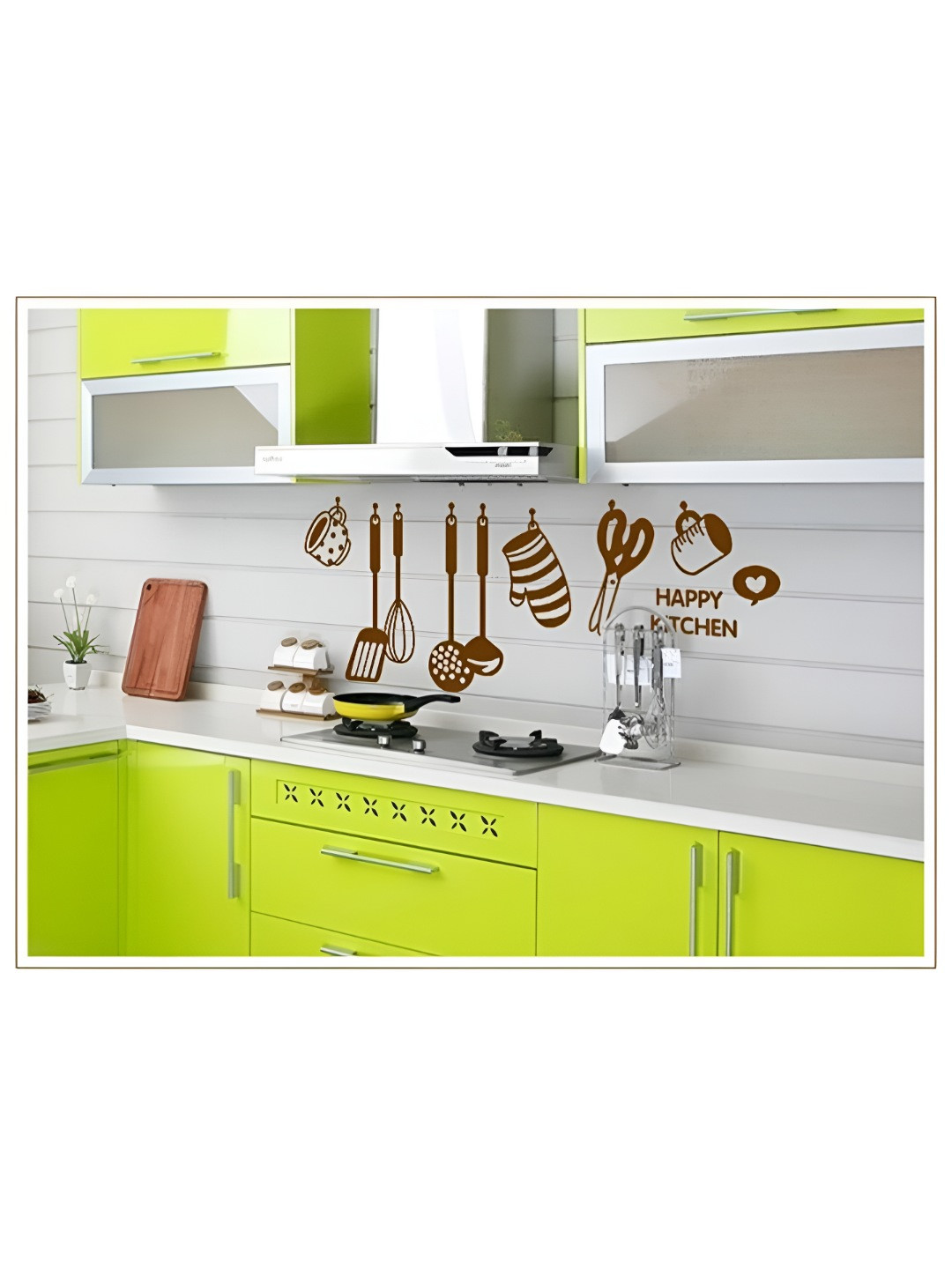 INDIAN ROYALS Brown Kitchen Grocery Self Adhesive Wall Sticker