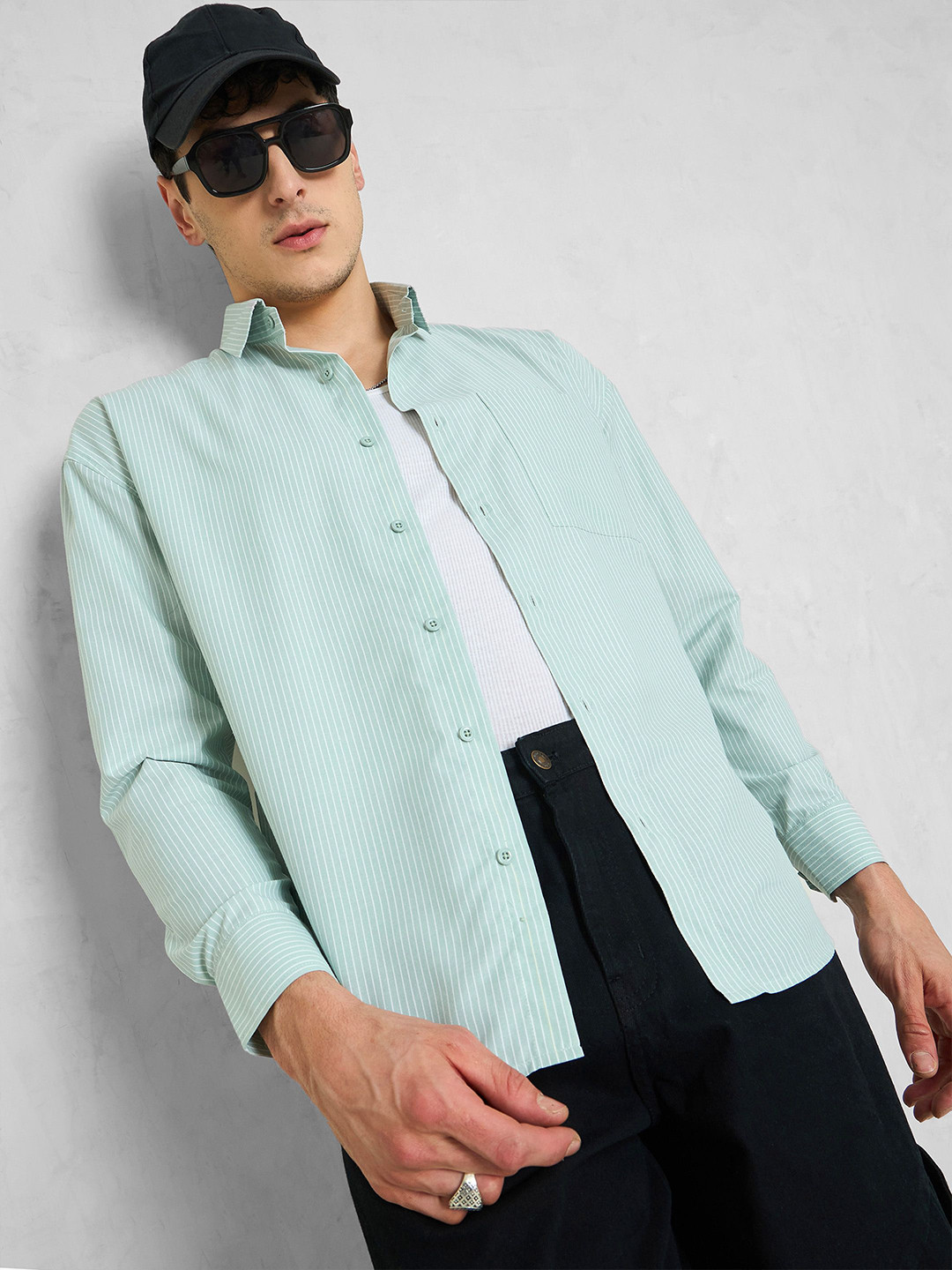 MASCLN SASSAFRAS Men Stripes Basic Relax Fit Shirt