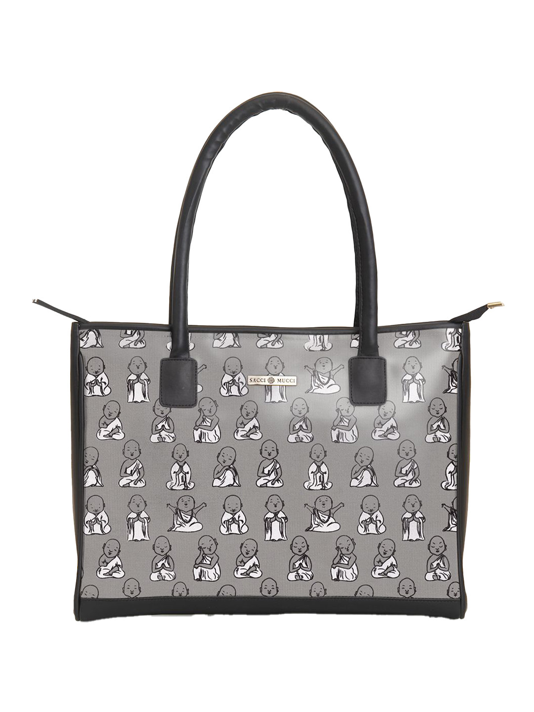 Sacci Mucci  Printed Handheld Bag with Cut Work