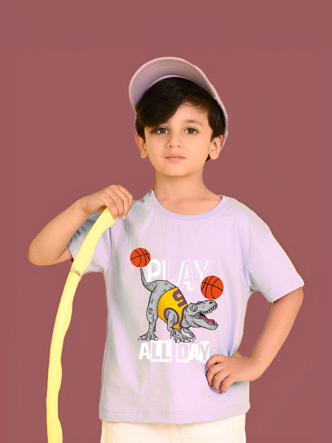 NUSYL Boy Dino Print Relaxed Fit T-shirt