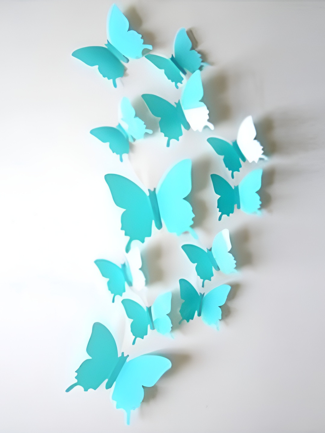 INDIAN ROYALS 12Pcs Blue Waterproof 3D Butterfly Wall Stickers