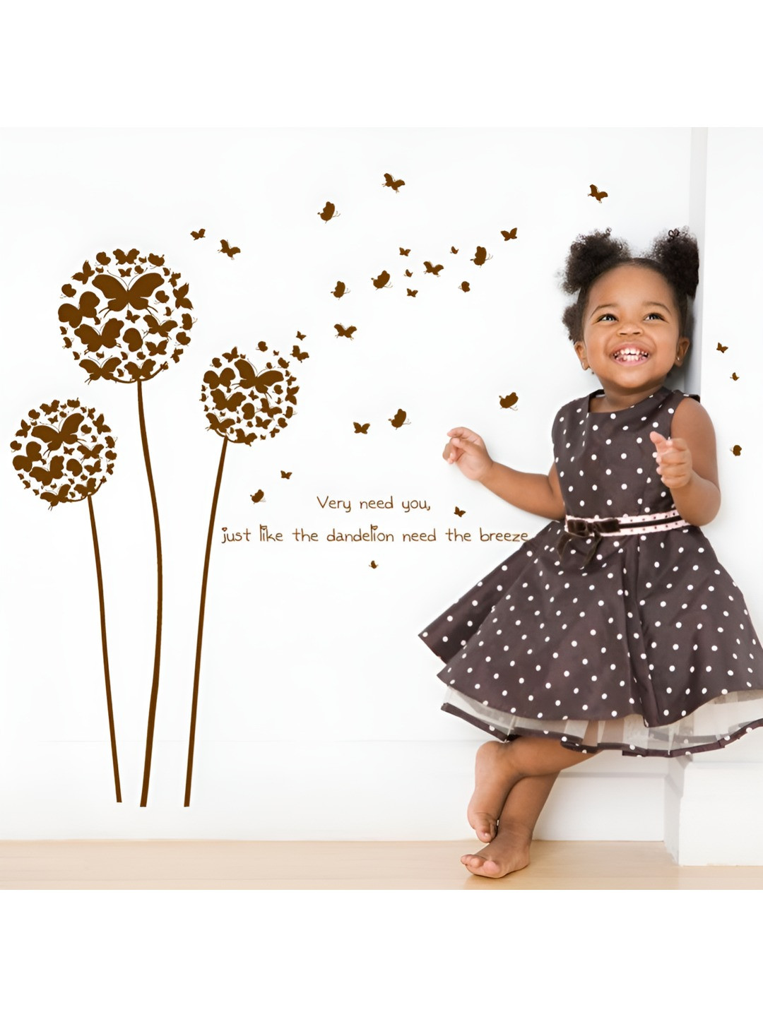 INDIAN ROYALS Brown Flying Butterfly Decorative Printed Waterproof Wall Stickers