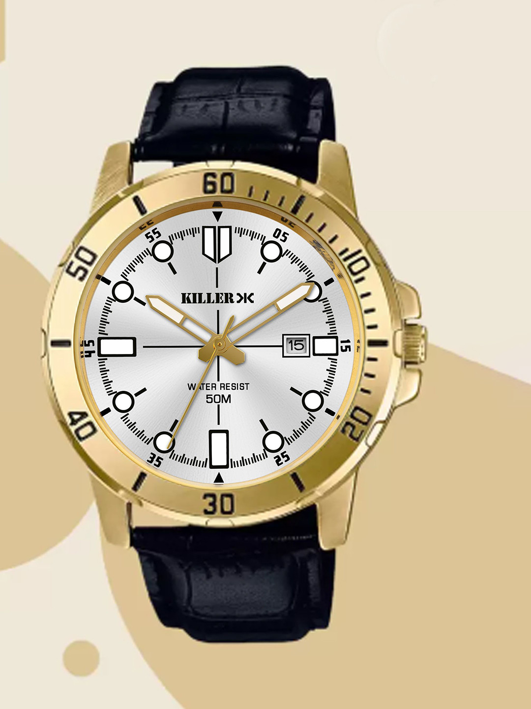 Killer Timewear Men Brass Round Dial & Straps Analogue Watch 7009