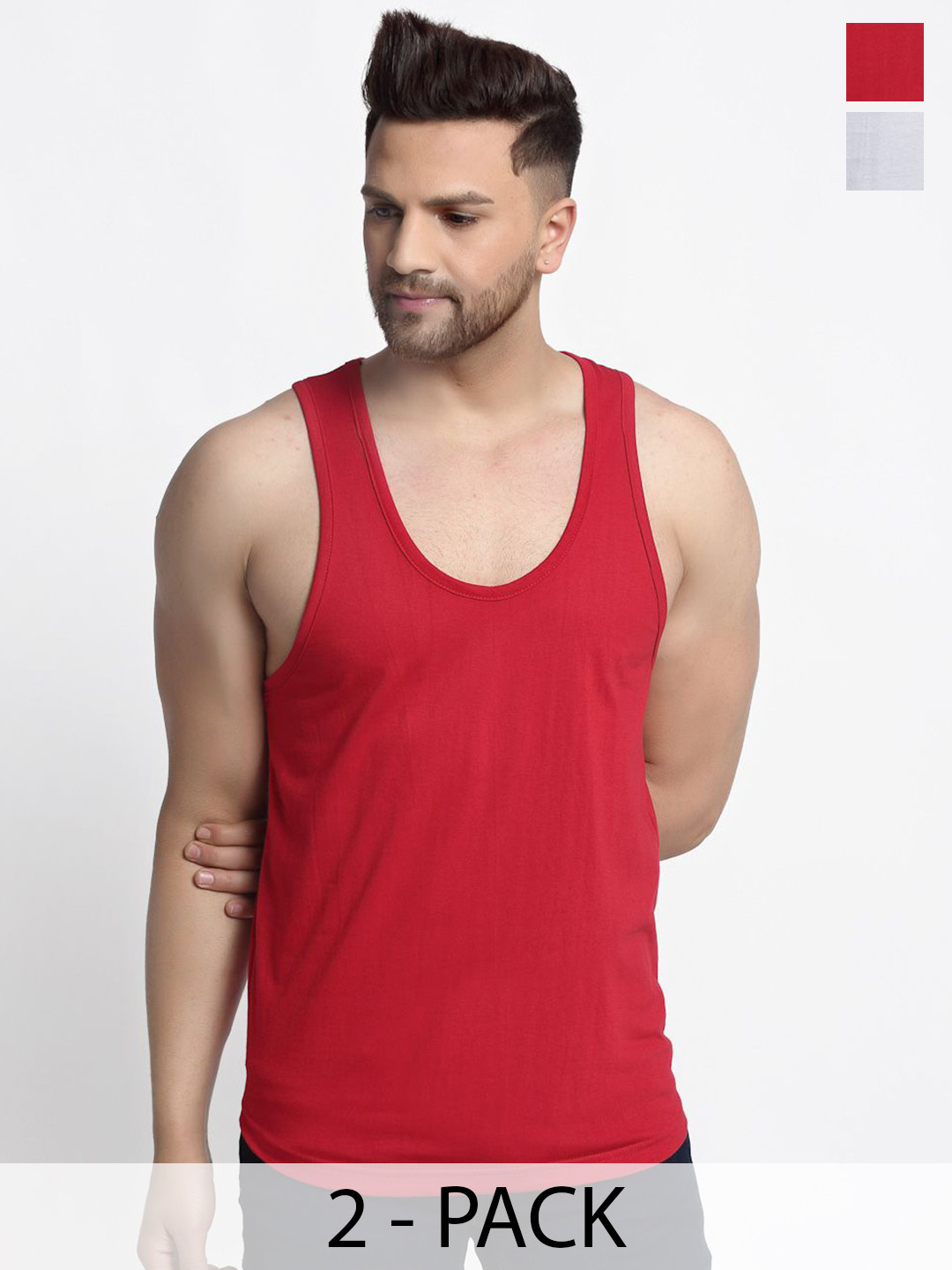 CAVENDERS Pack Of 2 Cotton Anti-Bacterial Basic Vests 10525C-02-14