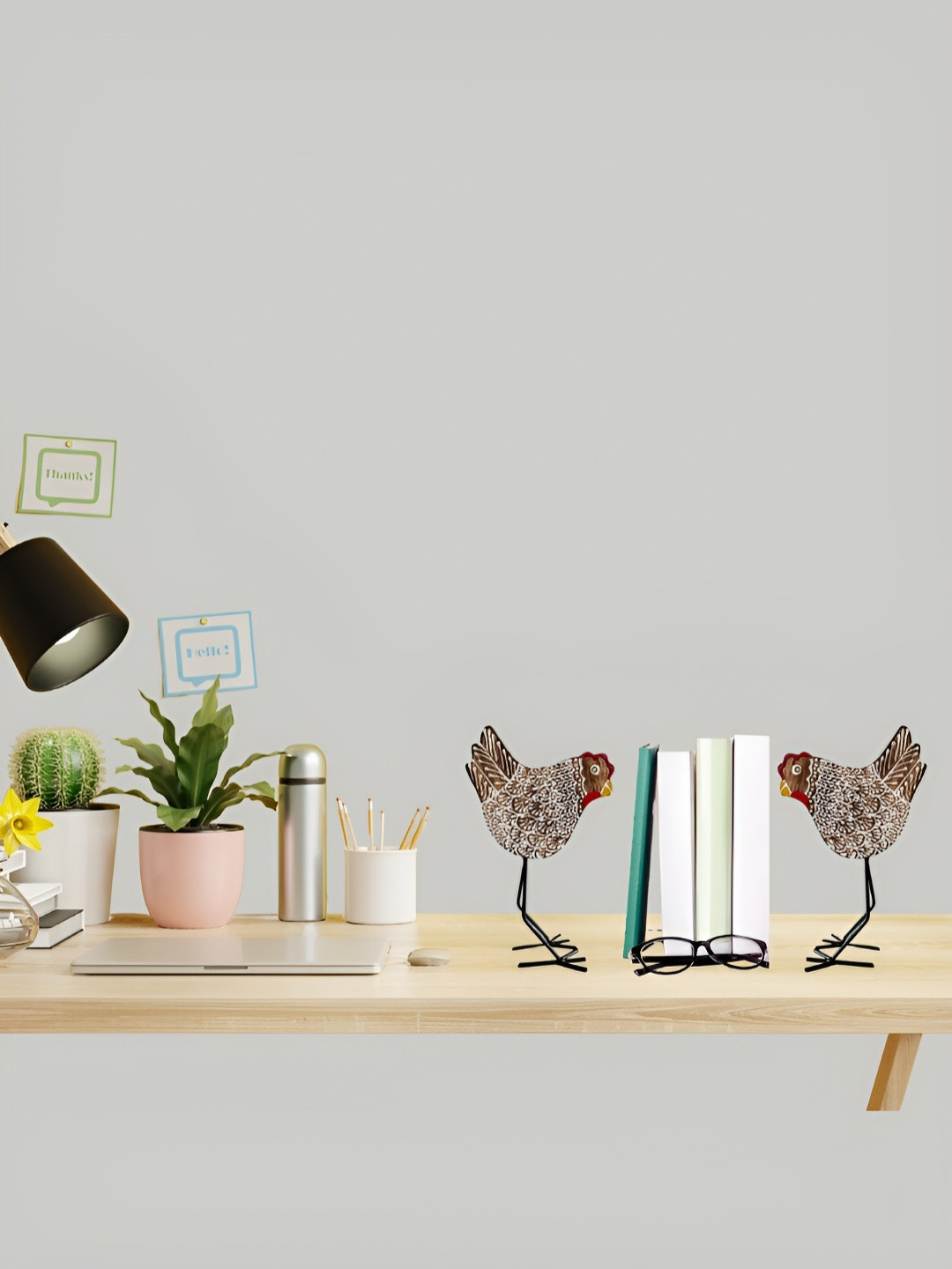 JASMEY HOMES Kukdoo Koo Gold Metal Metallic Living Room Hand Made Set of 2 Medium Showpieces - 9.8 Inches