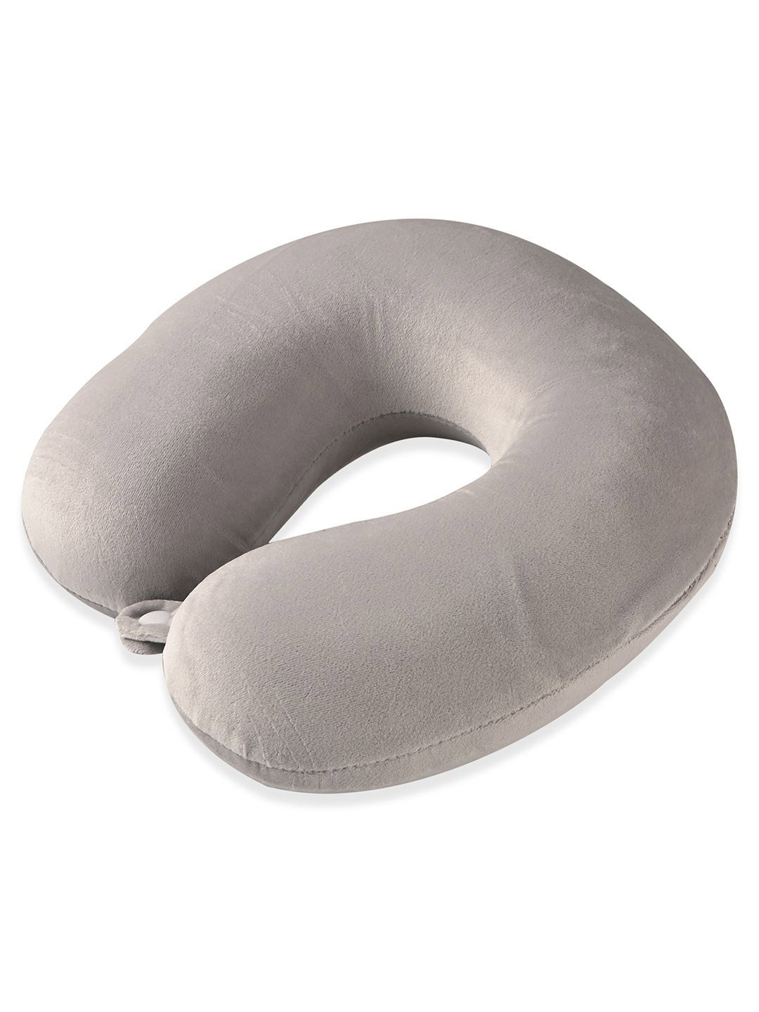 Kuber Industries 360deg Grey Memory Foam Filled Travel Nack Pillow