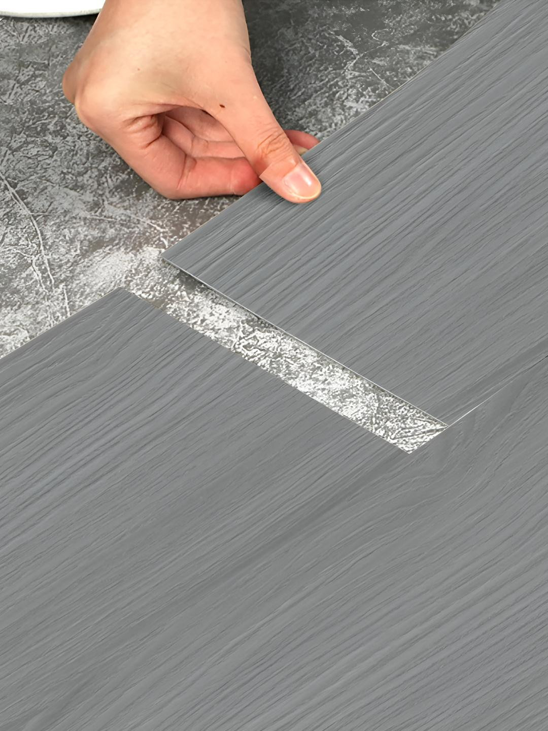 INDIAN ROYALS Grey PVC Flooring Planks Wooden Design 6 Planks 12 Square Feet