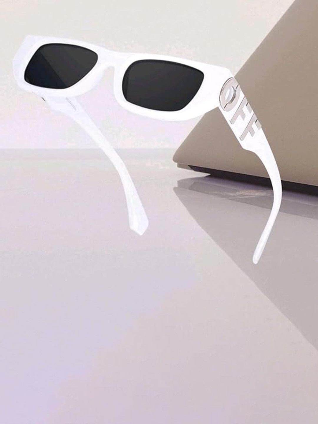 SPADEACES Unisex Rectangle Sunglasses Candy off white _1