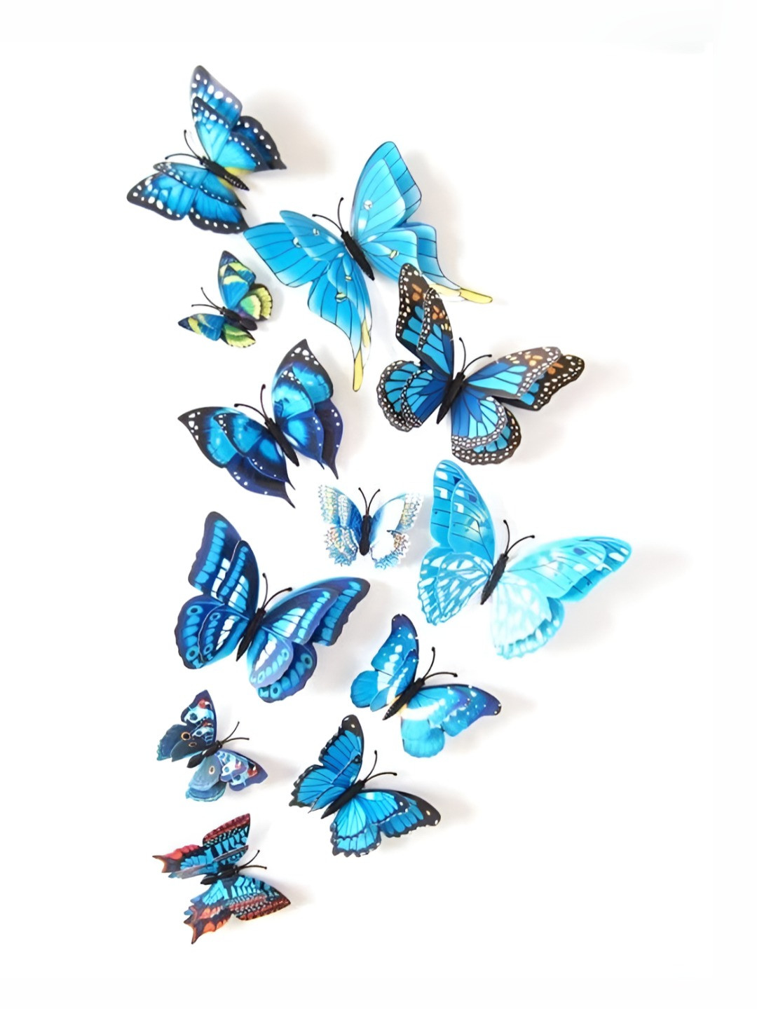 INDIAN ROYALS Blue & Turquoise Blue Printed Self-Adhesive & Durable Wall Sticker