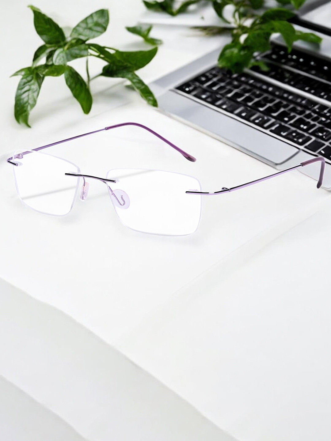 REDEX Unisex Rimless Rectangle Frames