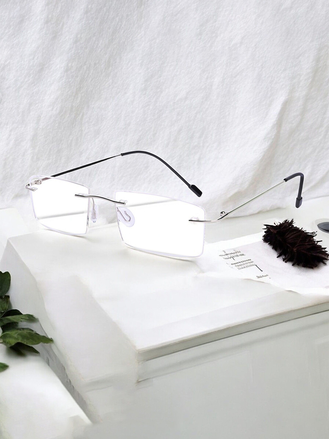 REDEX Unisex Rimless Rectangle Frames