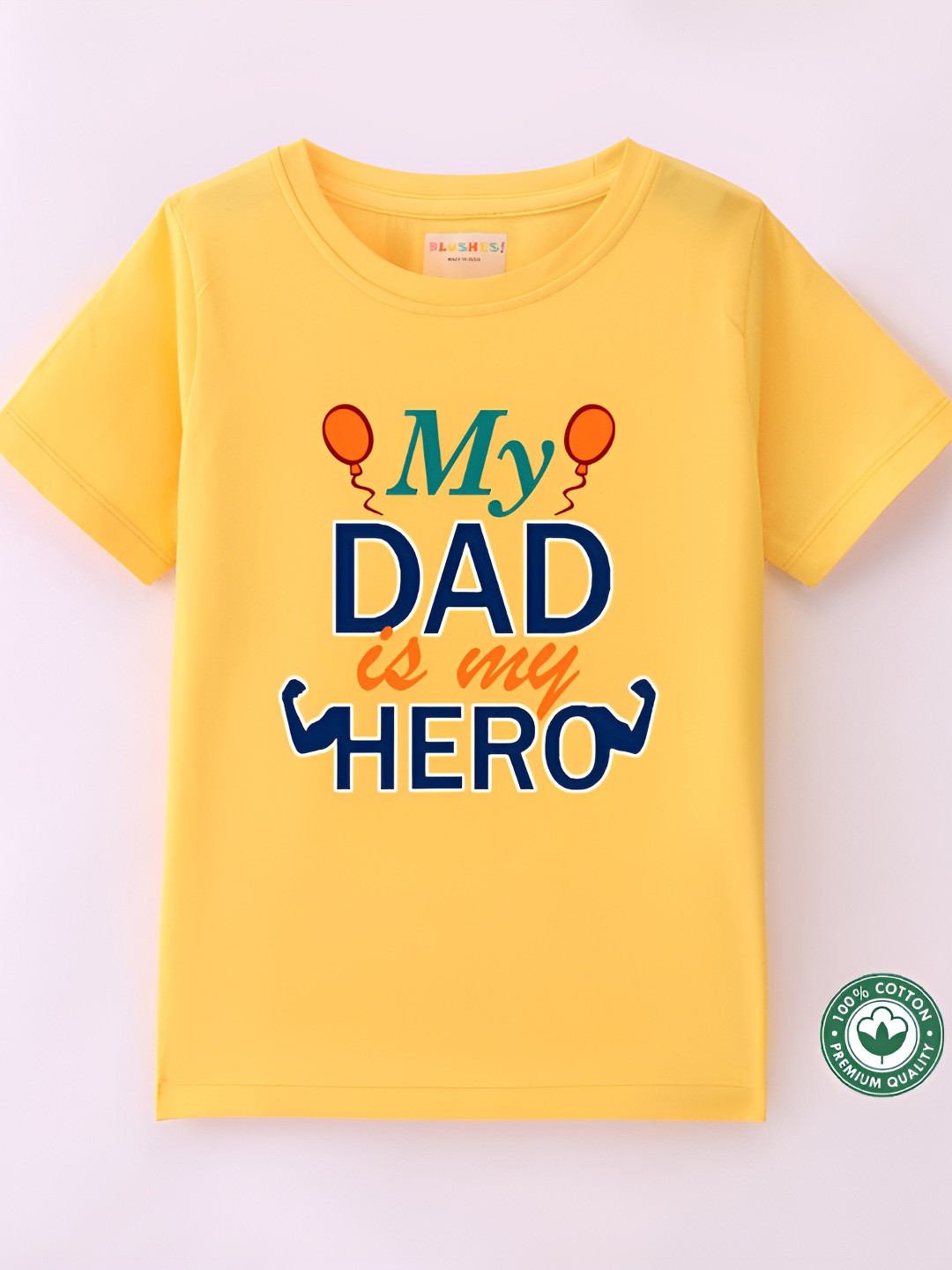 BLUSHES Kids Father's Day Theme Typography Printed Regular Fit Pure Cotton T-shirt