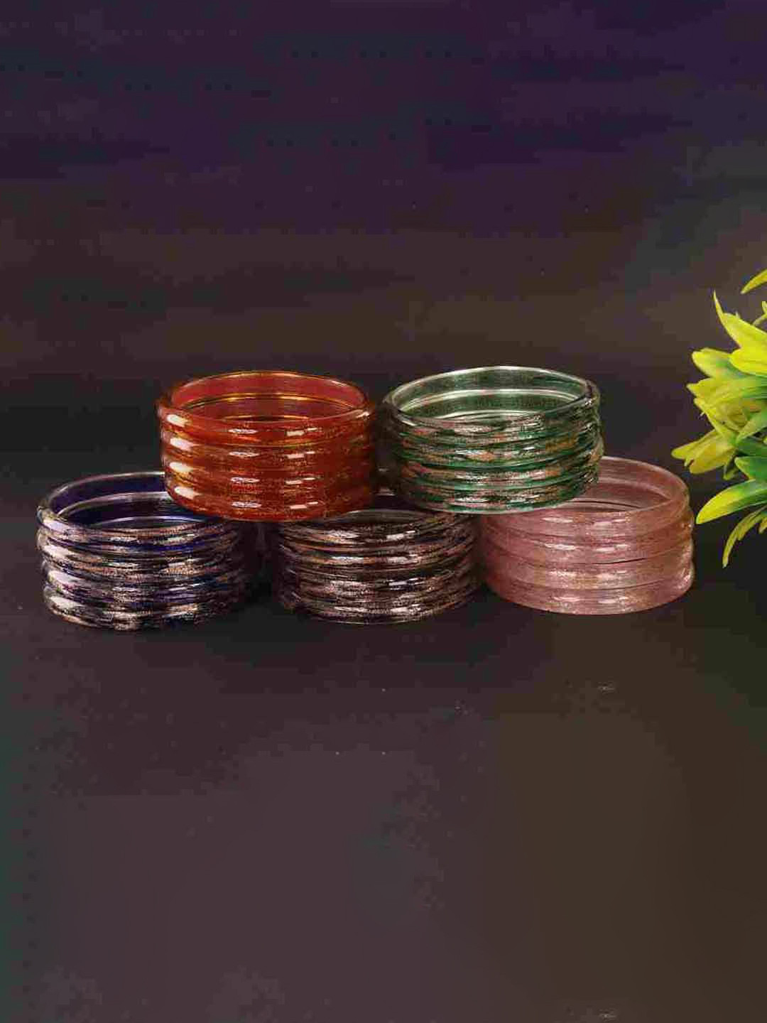 ZULKA Set Of 20 Glass Antique Kada Bangles