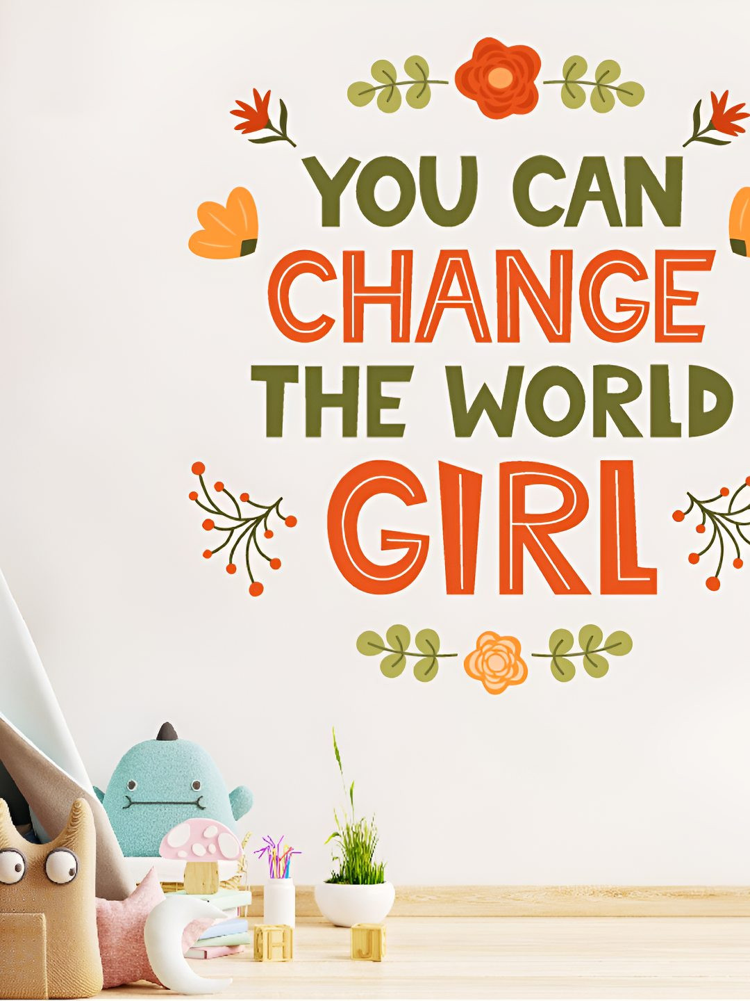 INDIAN ROYALS Green & Red Printed Waterproof Heat Resistant Self Adhesive Wall Stickers