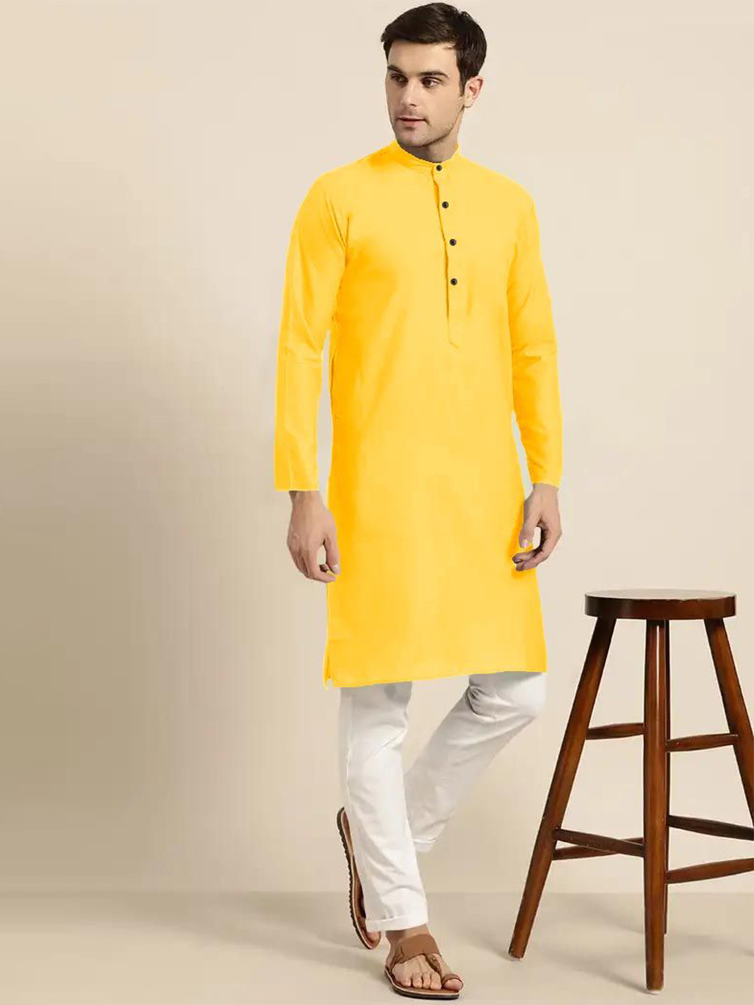 TIGER SNAKE Men Yoke Design Thread Work Pathani Kurta