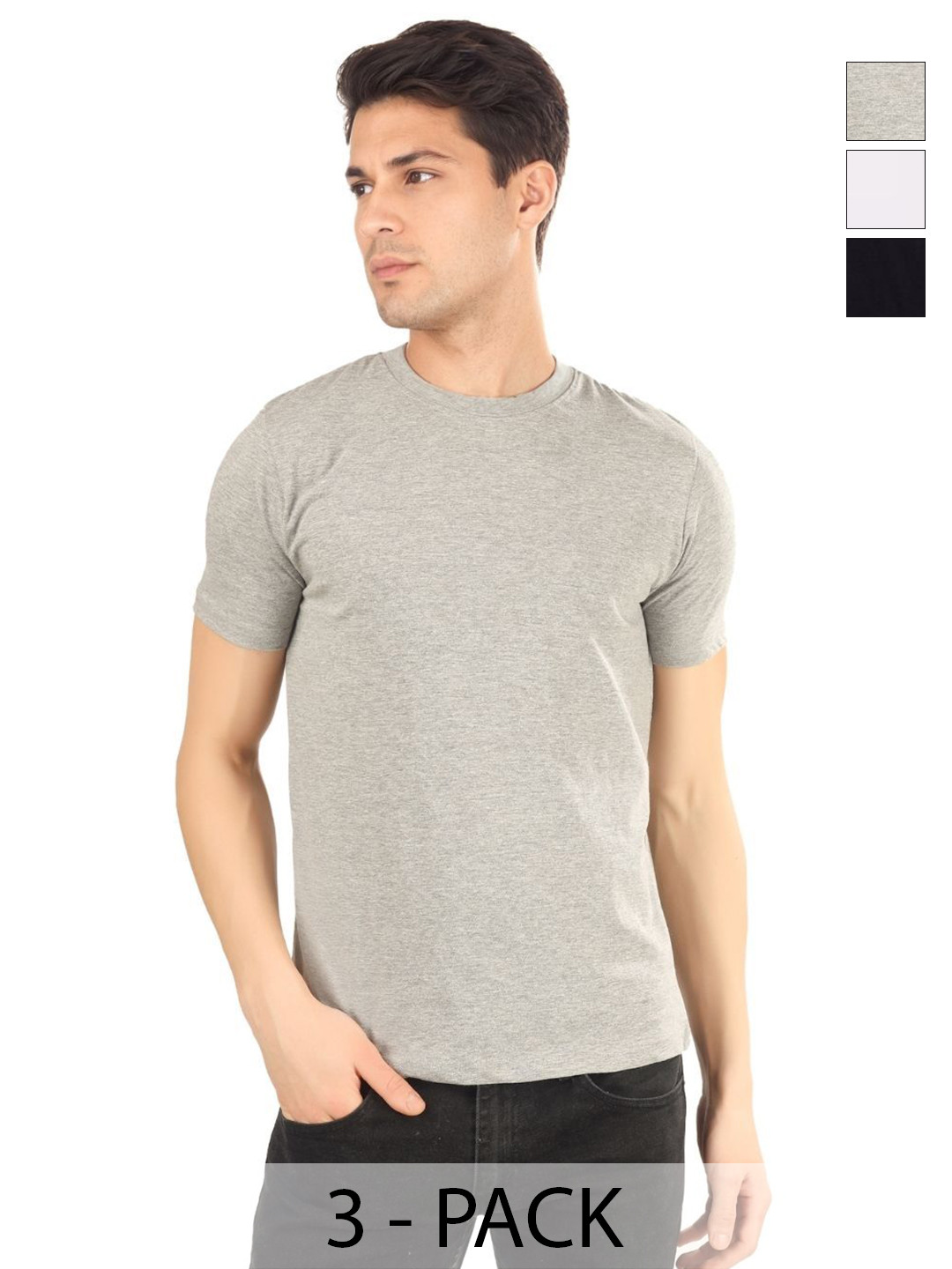 PULP Pack Of 3 Men Solid T-shirt