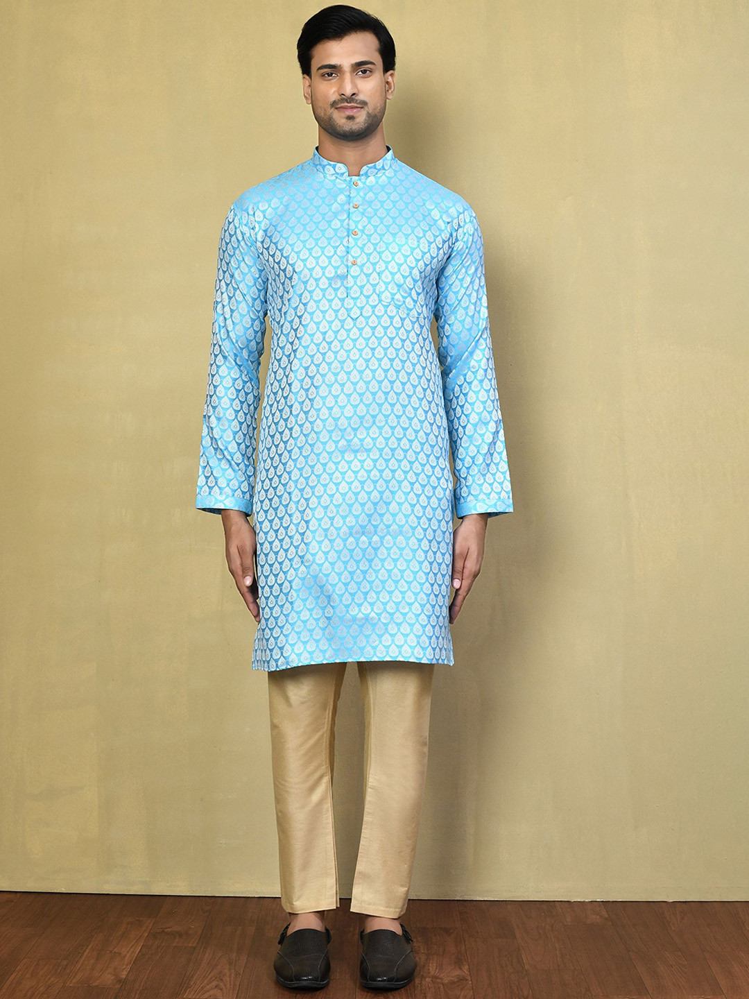 Arihant Rai Sinha Jacquard Woven Leaf Kurta With Trouser