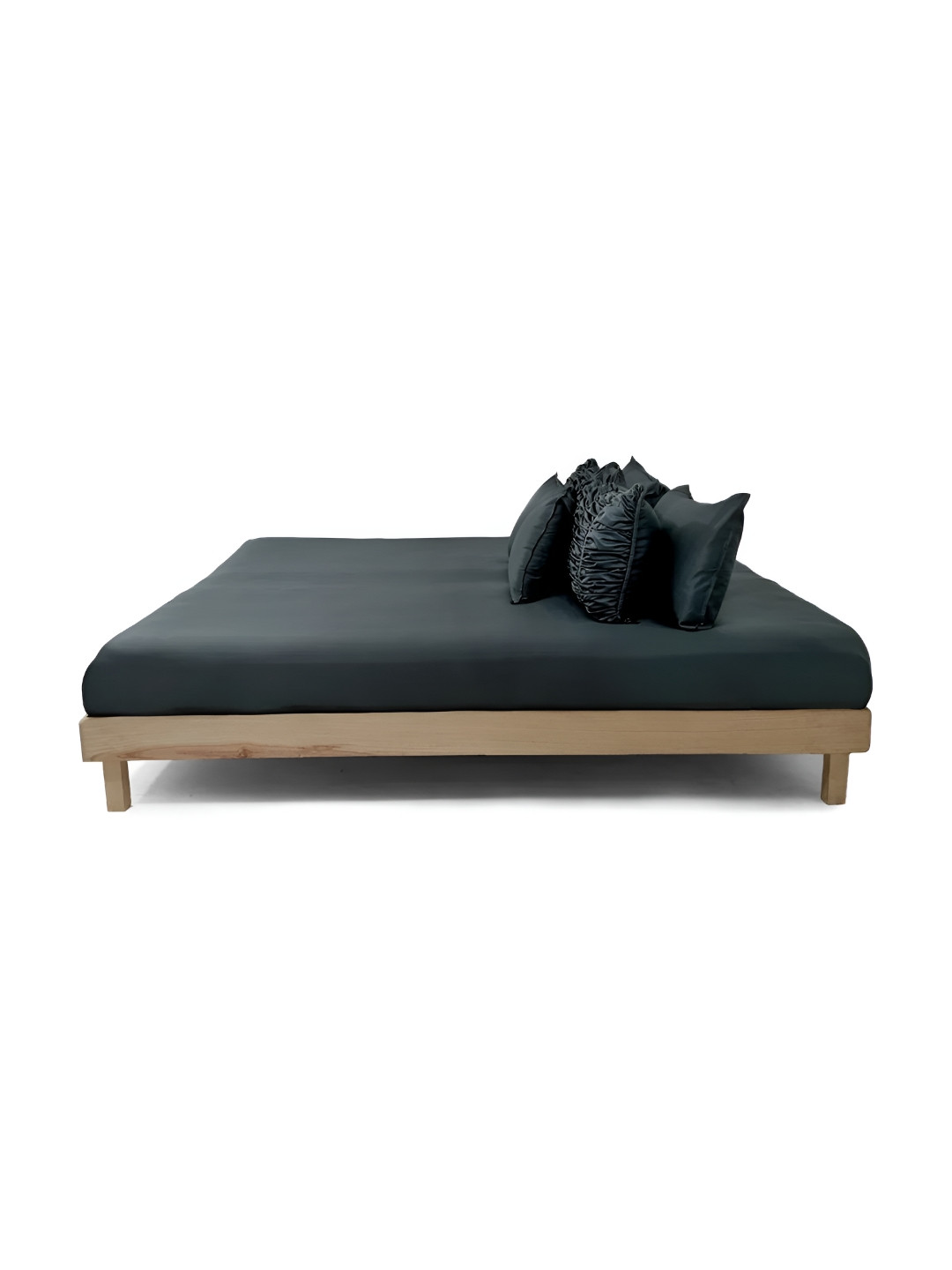 Zarf Italian Staple Charcoal Microfiber 300 TC Double Fine Bedsheet with 4 Pillow Covers-108 x 108 inches