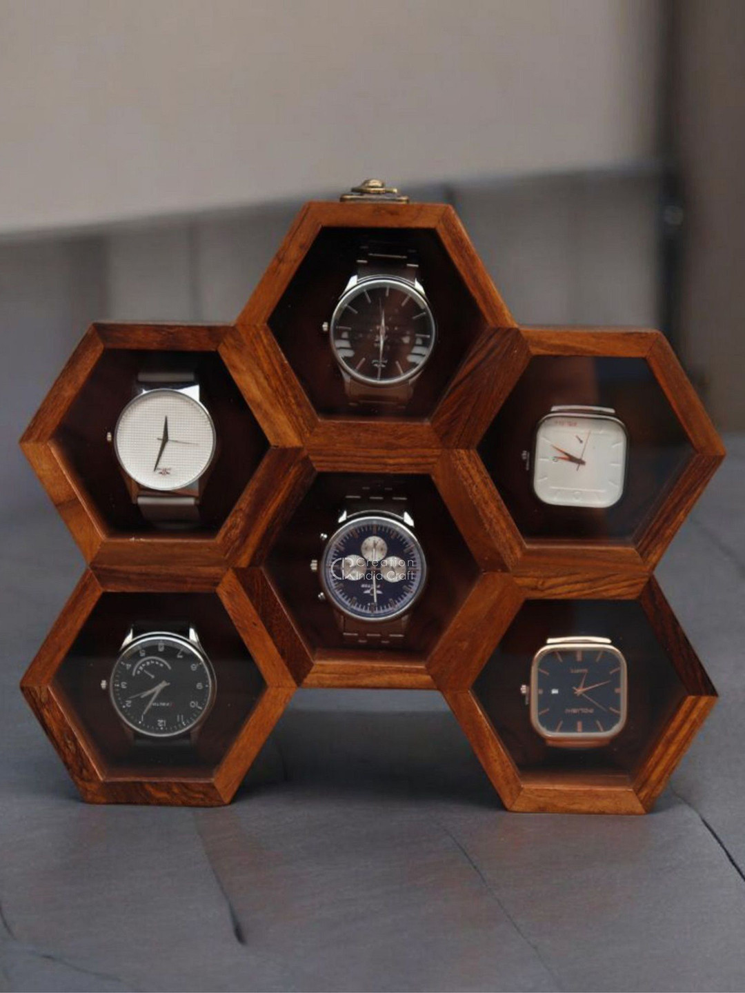 Creation India Craft Brown Vintage Wooden Watch Box