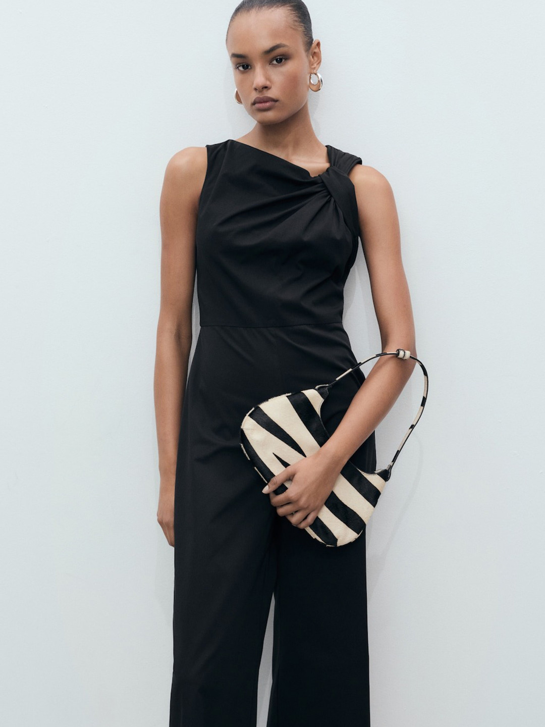 MANGO Asymmetric Neck Twisted Jumpsuit