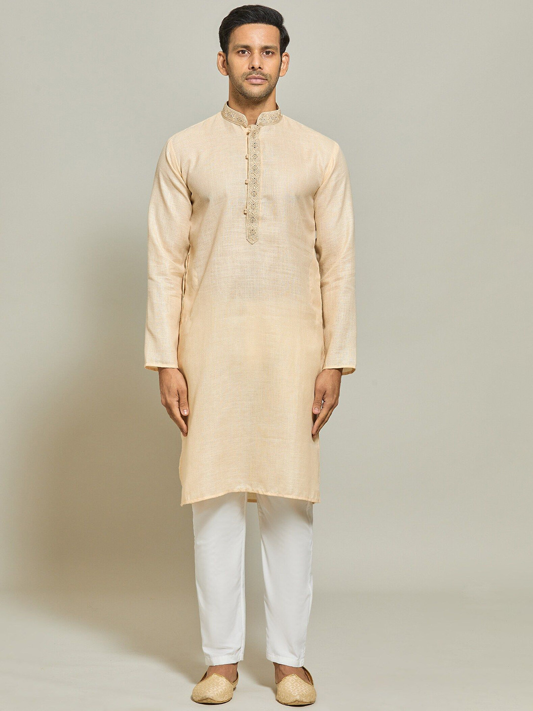 Arihant Rai Sinha Thread Work Linen Straight Kurta with Trouser