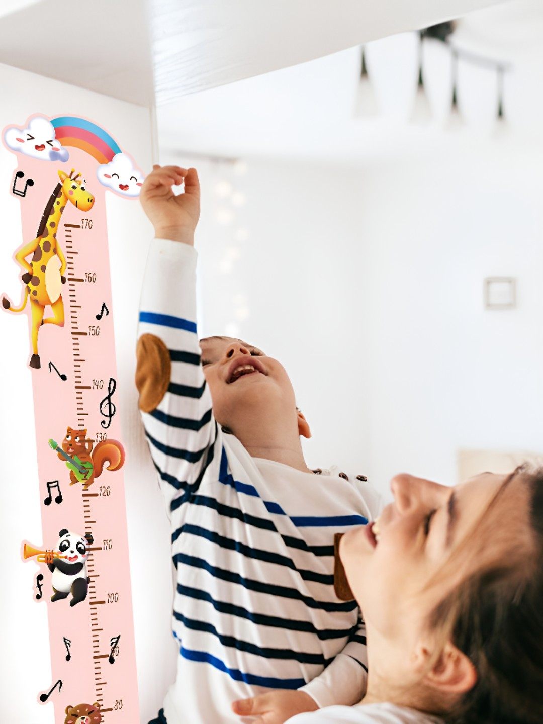 INDIAN ROYALS Yellow & Pink Printed Animals Self Adhesive Kids Room Decor Wall Sticker