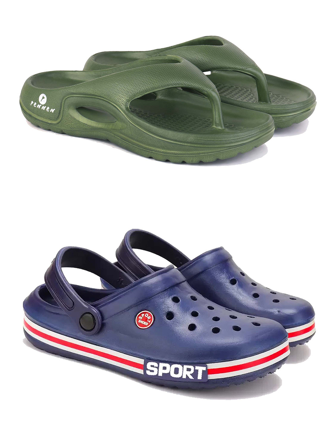 PENNEN Set Of 2 Clogs & Thong Flip-Flops