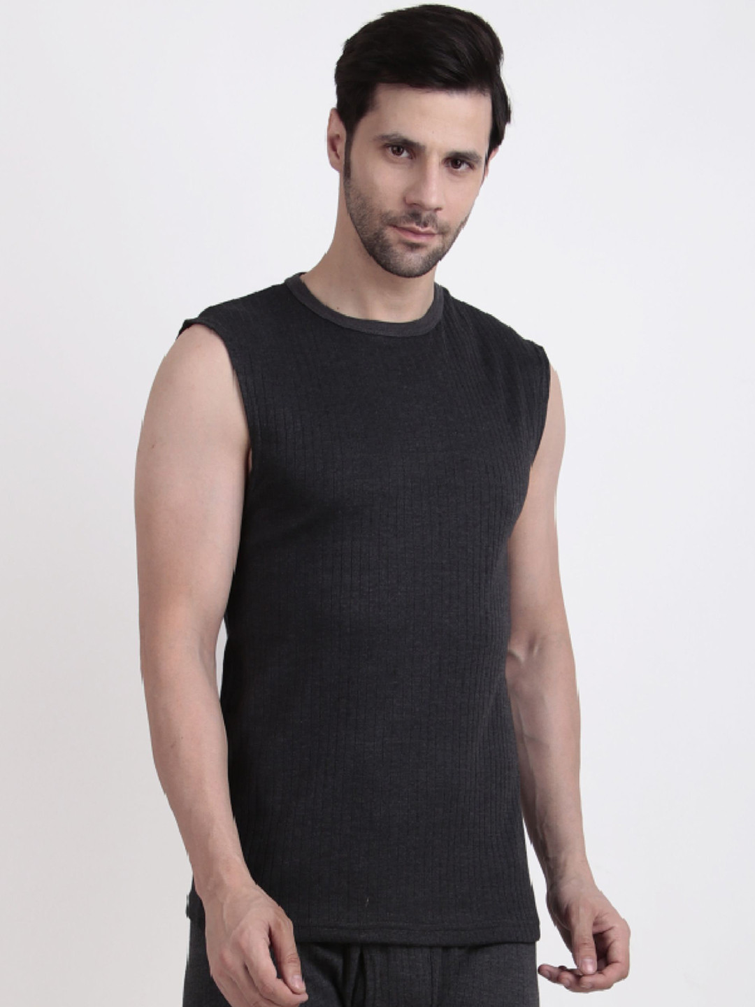 inner element Ribbed Round Neck Thermal Top