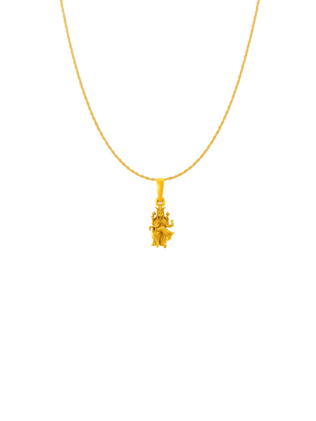 Metronaut 92.5 Sterling Silver 22KT Gold-Plated Mansa Devi Pendant with Rope Chain