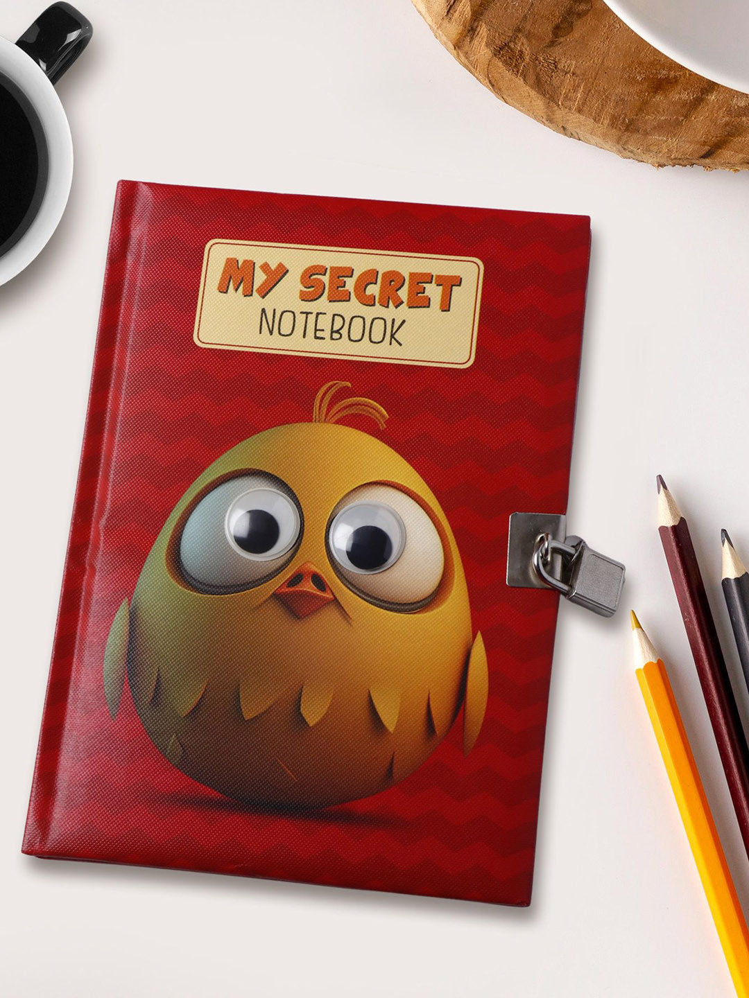 Archies Birdie Theme Googli Eyes Lock Self Design Notebook Stationery