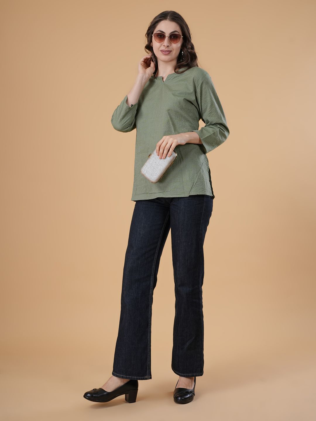 DESIGNER DHAAGE Striped Pure Cotton Kurti