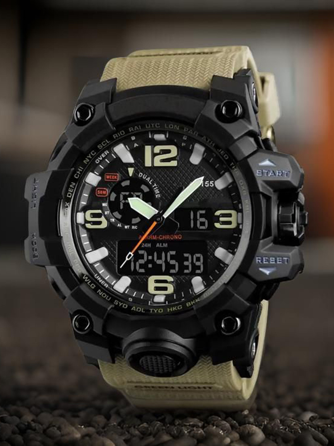 Otage Men Dial & Analogue and Digital Chronograph Watch Otg-1155-Yellow2