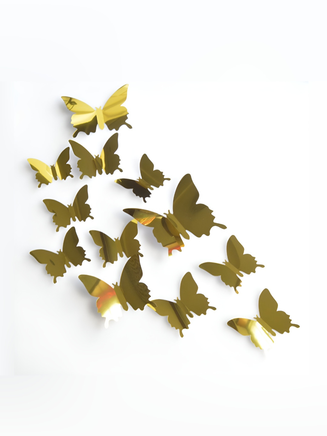 INDIAN ROYALS Yellow Decorative Butterfly Self Adhesive Wall Sticker