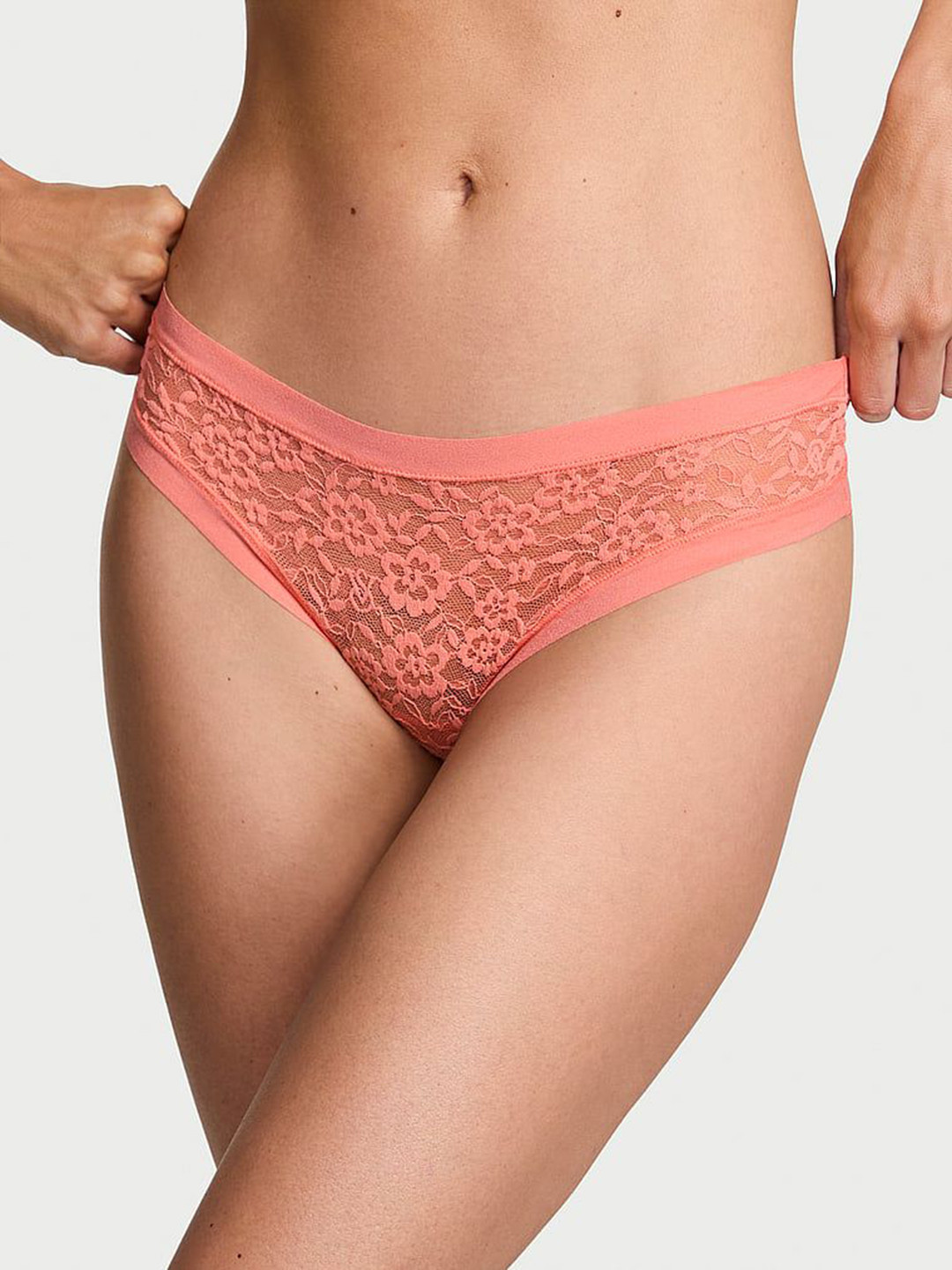 Victoria's Secret No-Show Low-Rise Lace Thong Panty