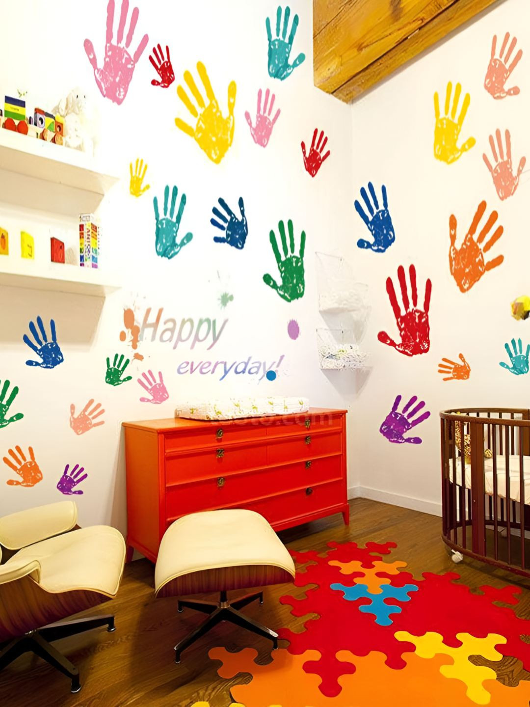 INDIAN ROYALS Pink & Yellow Multicolor Hand Printed Self-Adhesive & Durable Wall Sticker