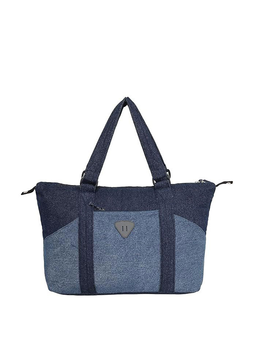 The Purani Jeans Colourblocked Structured Handheld Bag with Applique