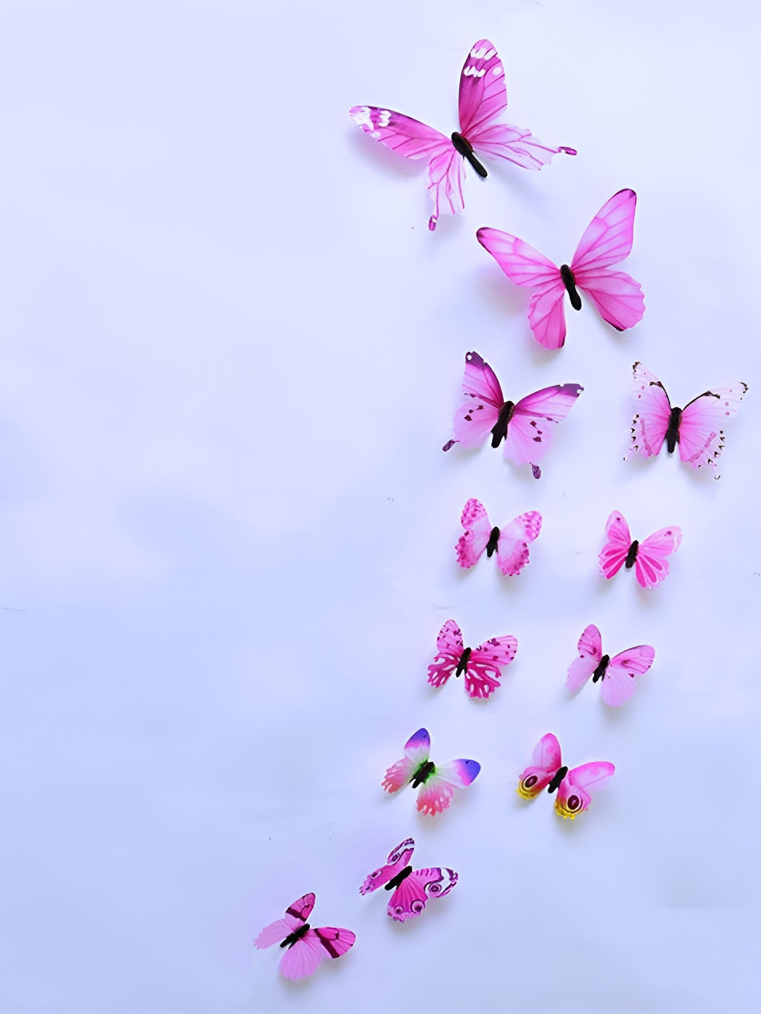 INDIAN ROYALS Pink & Black Butterfly Self Adhesive Wall Sticker