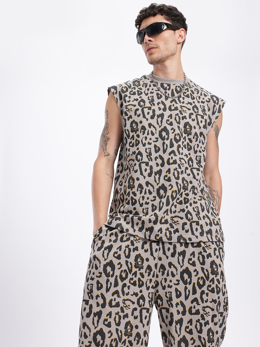 glitchez Animal Print Oversized Fit Co-Ord Set