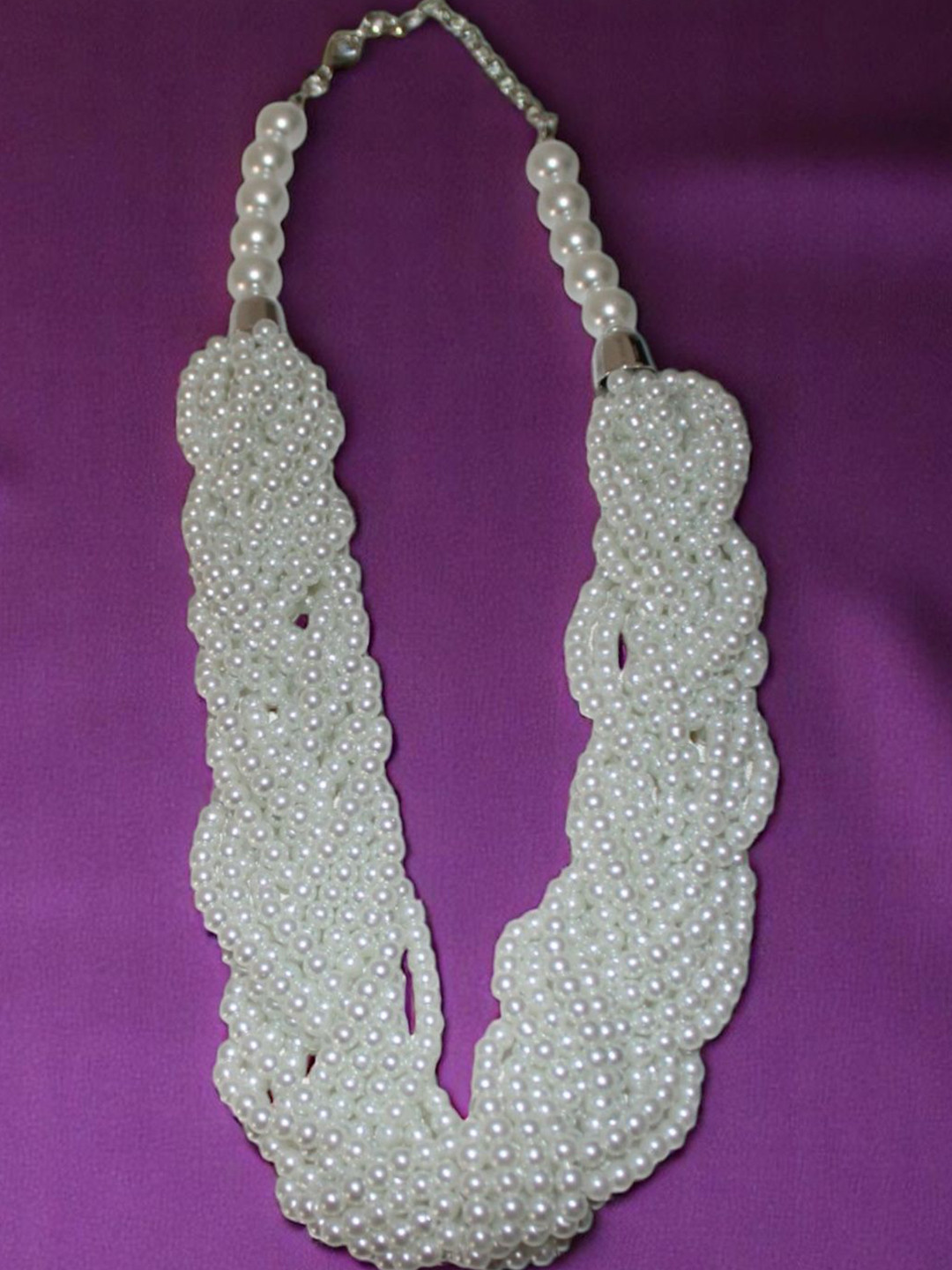 Jolly Faces Stainless Steel Pearls Beaded Necklace