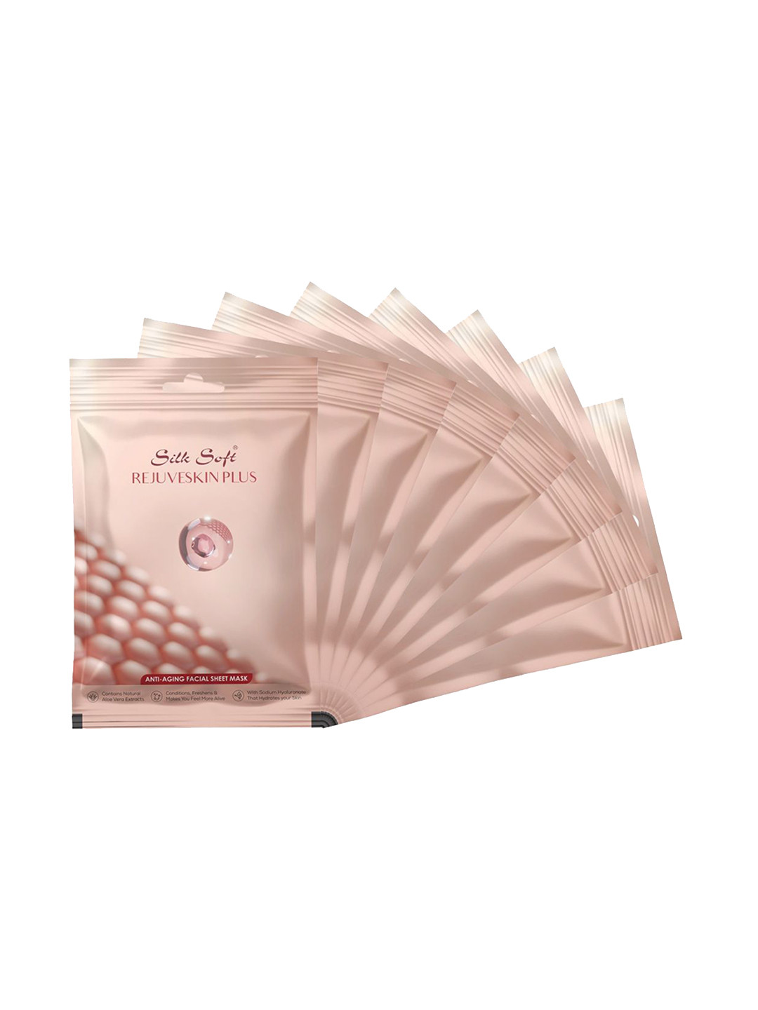 Silk Soft Set Of 8 Rejuveskin Plus Anti-Aging Face Sheet Mask - 25 ml Each