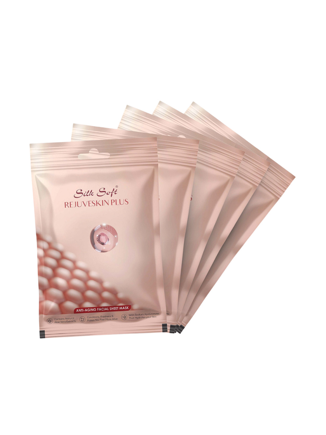 Silk Soft Set Of 5 Rejuveskin Plus Anti-Aging Face Sheet Mask - 25 ml Each