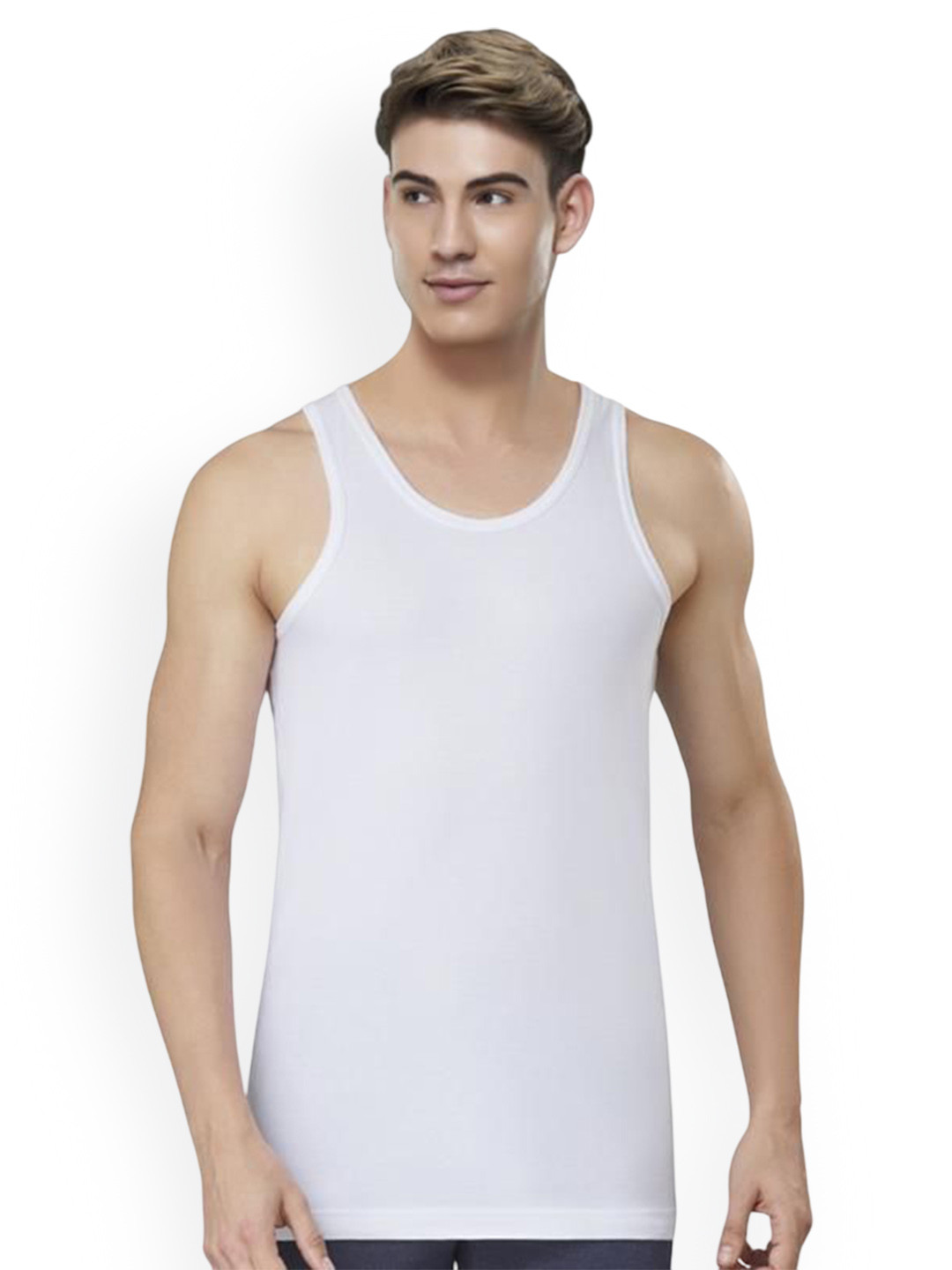 FASO Combed Cotton Undershirt Vest FA1010-White-S