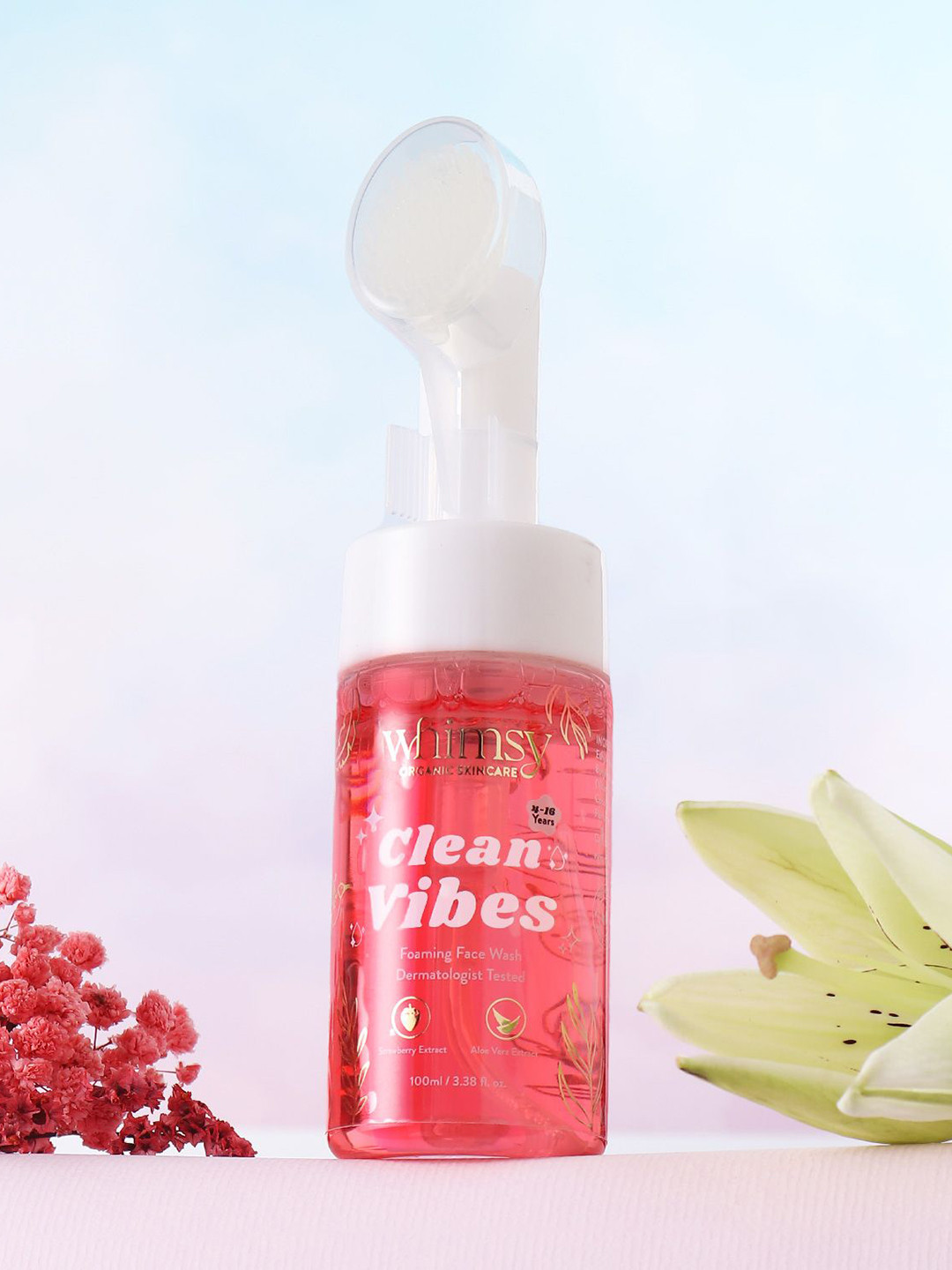 Whimsy Beauty Clean Vibes Foaming Face Wash with Strawberry & Aloe Vera - 100 ml