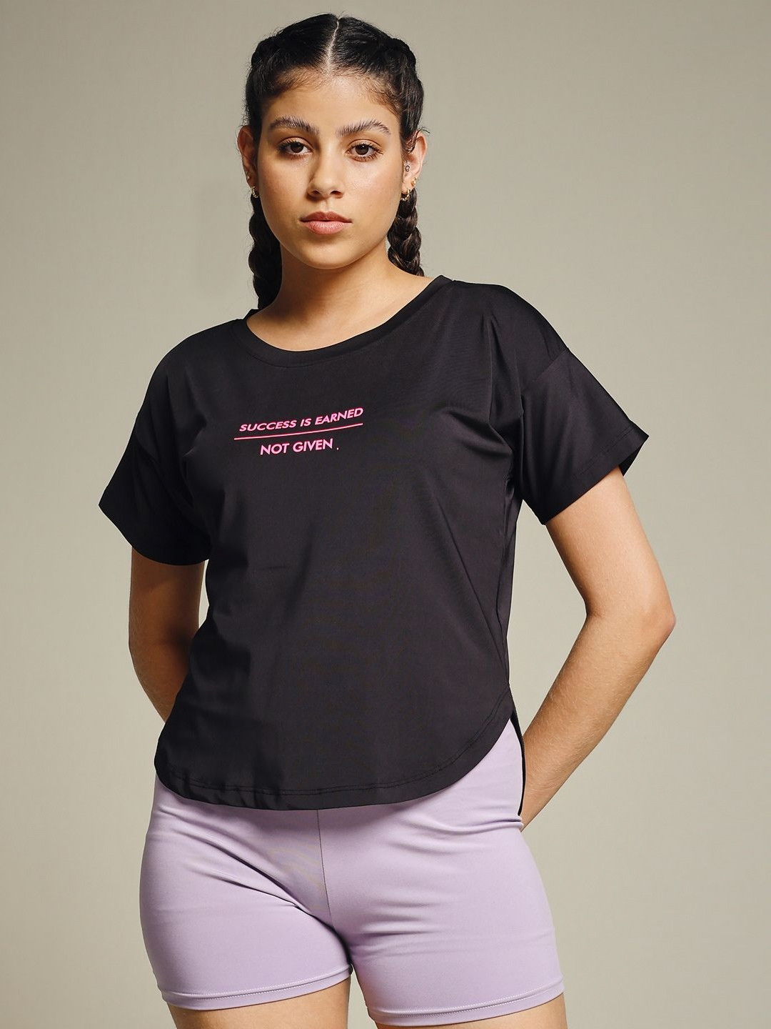 MKH Typography Printed Drop-Shoulder Sleeves Dri-FIT Relaxed Fit T-shirt