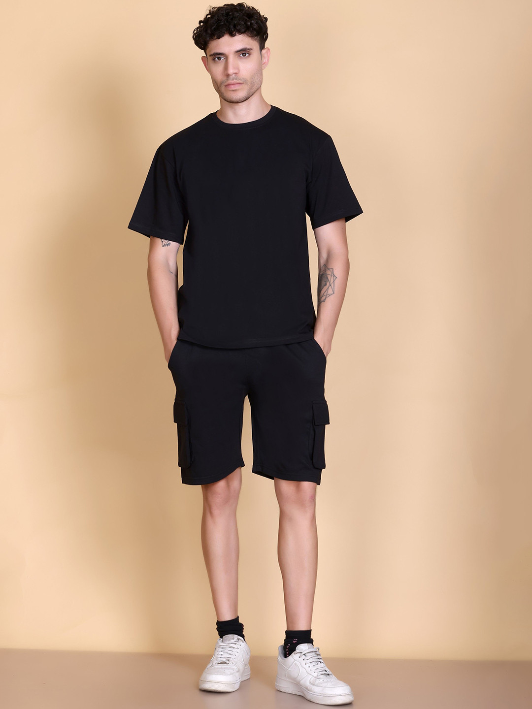 TOGS & TERRE Pure Cotton Relaxed-Fit T-Shirt & Shorts Co-Ord Set