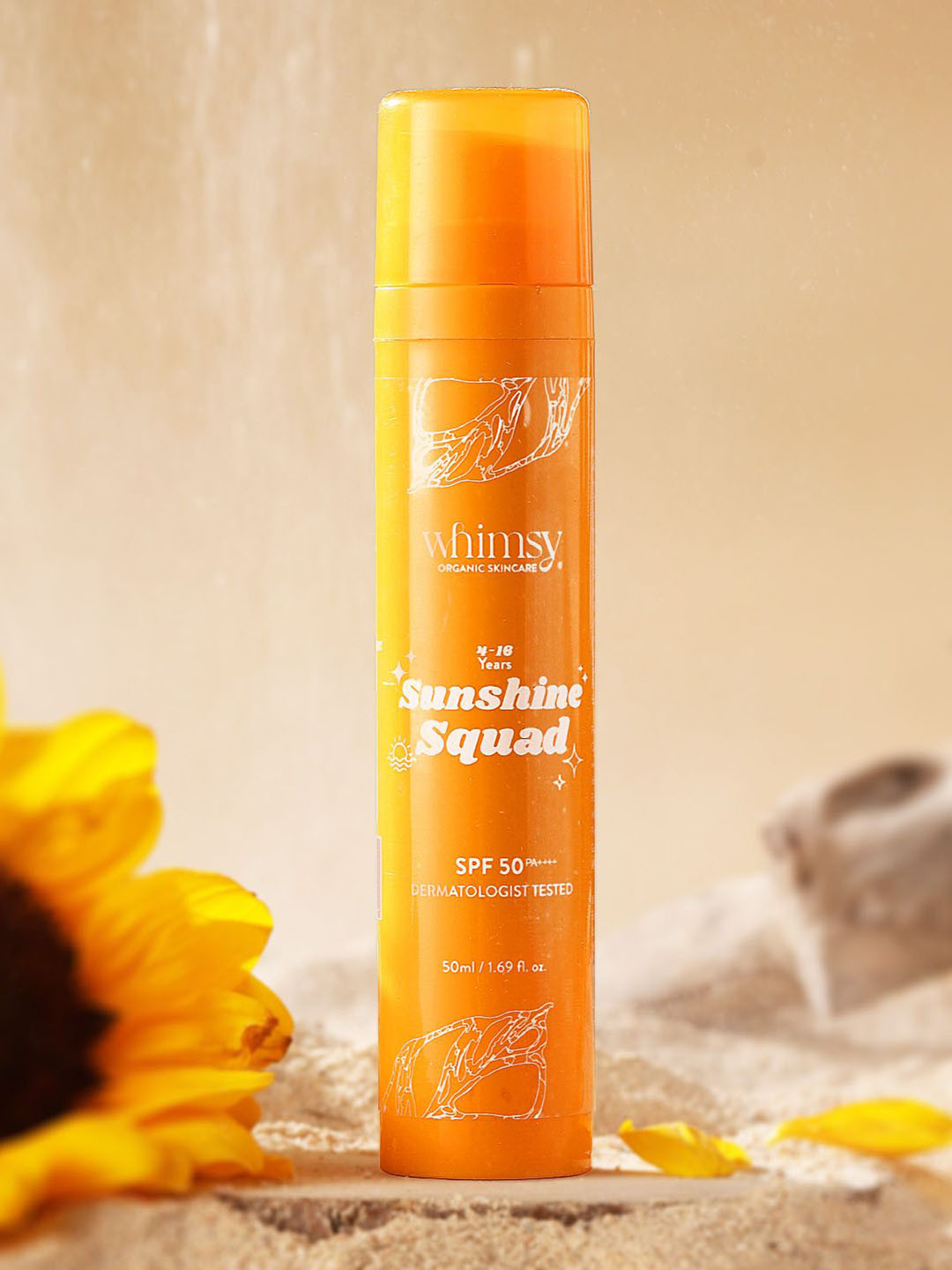 Whimsy Beauty Sunshine Squad SPF50 PA++++ Sunscreen with Vitamin E - 50 ml