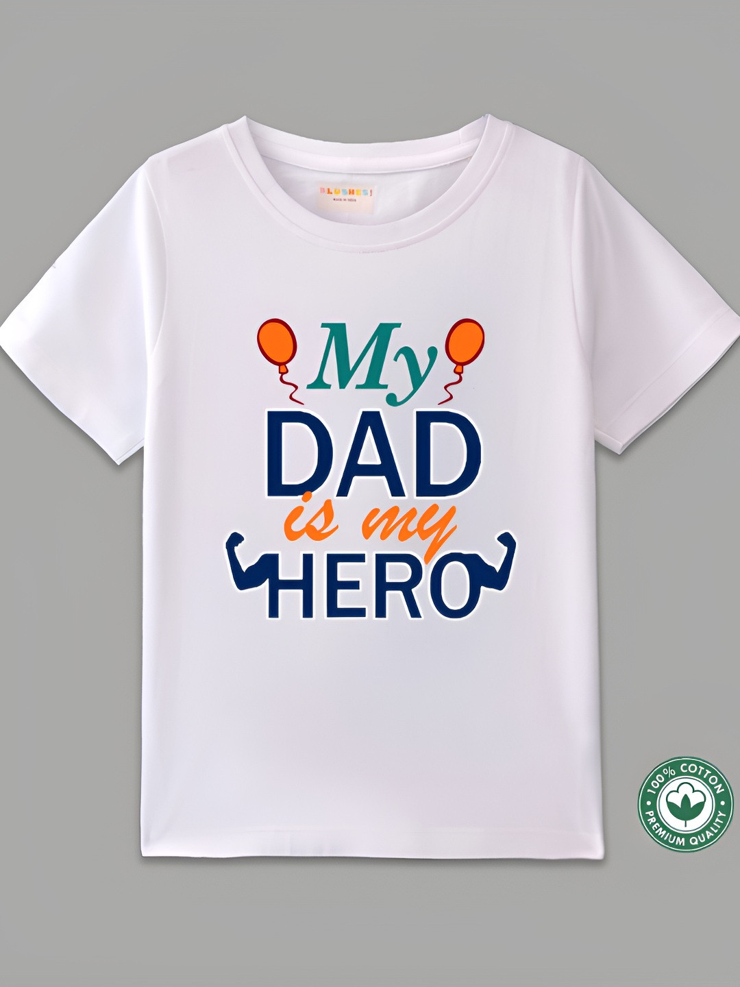 BLUSHES Kids Typography Father's Day Theme Printed Regular Fit Cotton T-shirt