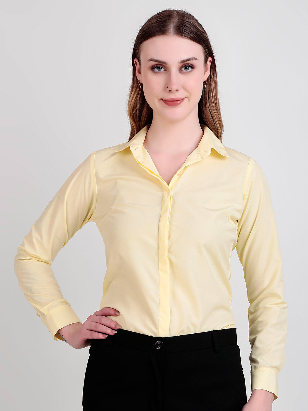 RARE CAMEL New Spread Collar Long Sleeves Slim Fit Formal Shirt